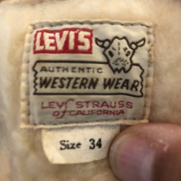 LEVIS Original 1950s Vest Big E Western Suede VTG - Picture 7 of 9